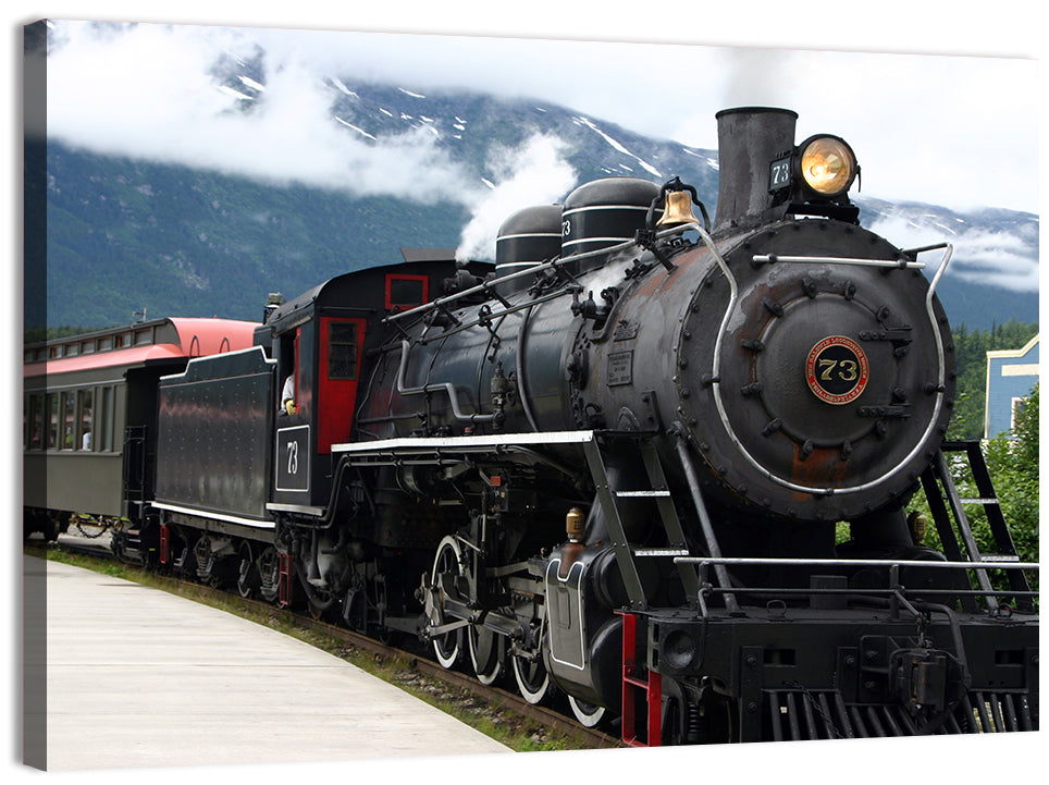 Skagway Steam Locomotive No. 73 Wall Art, canvas print, landscape