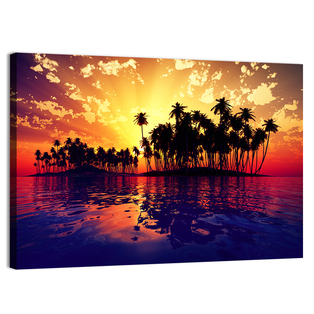 Coconut Island Sunset Wall Art, canvas print, landscape