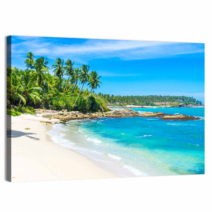 Sri Lanka Tropical Beach Wall Art as a canvas print
