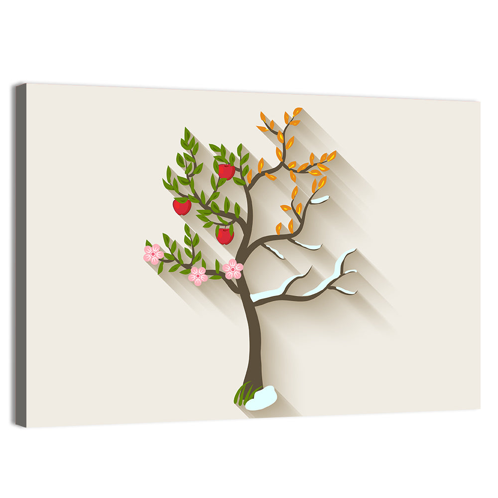 Four Seasons Tree Wall Art, canvas print, landscape