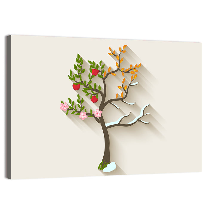 Four Seasons Tree Wall Art as a canvas print