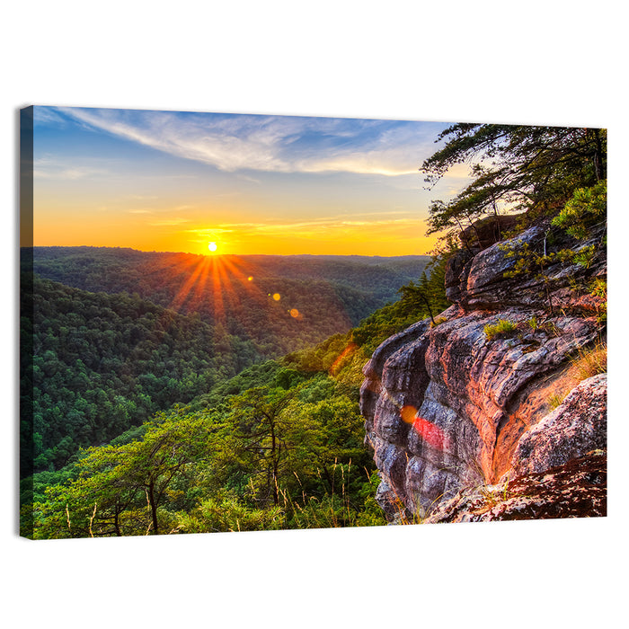Big South Fork Gorge Sunset Wall Art as a canvas print