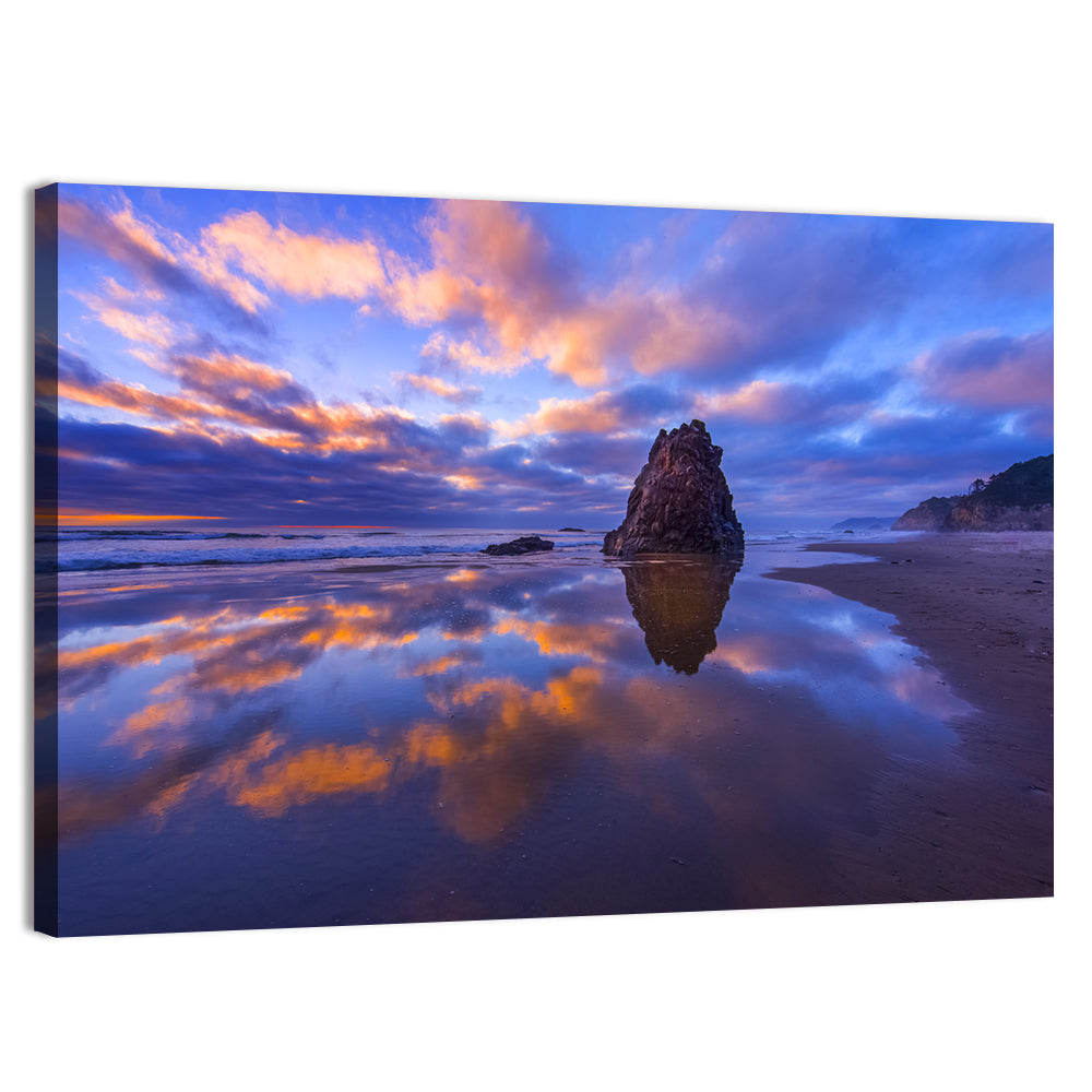 Oregon Coast Sea Stack Sunset Wall Art, canvas print, landscape