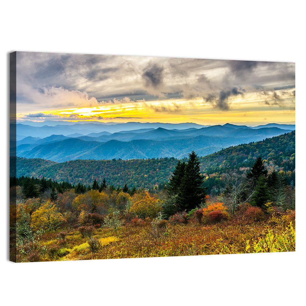 Cowee Mountains Sunset Wall Art, canvas print, landscape