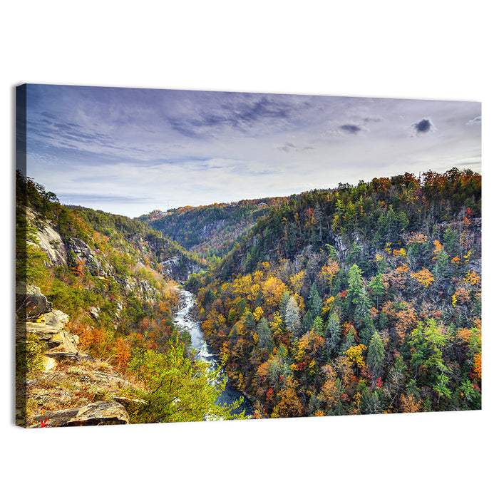 Tallulah Gorge Autumn Vista Wall Art as a canvas print