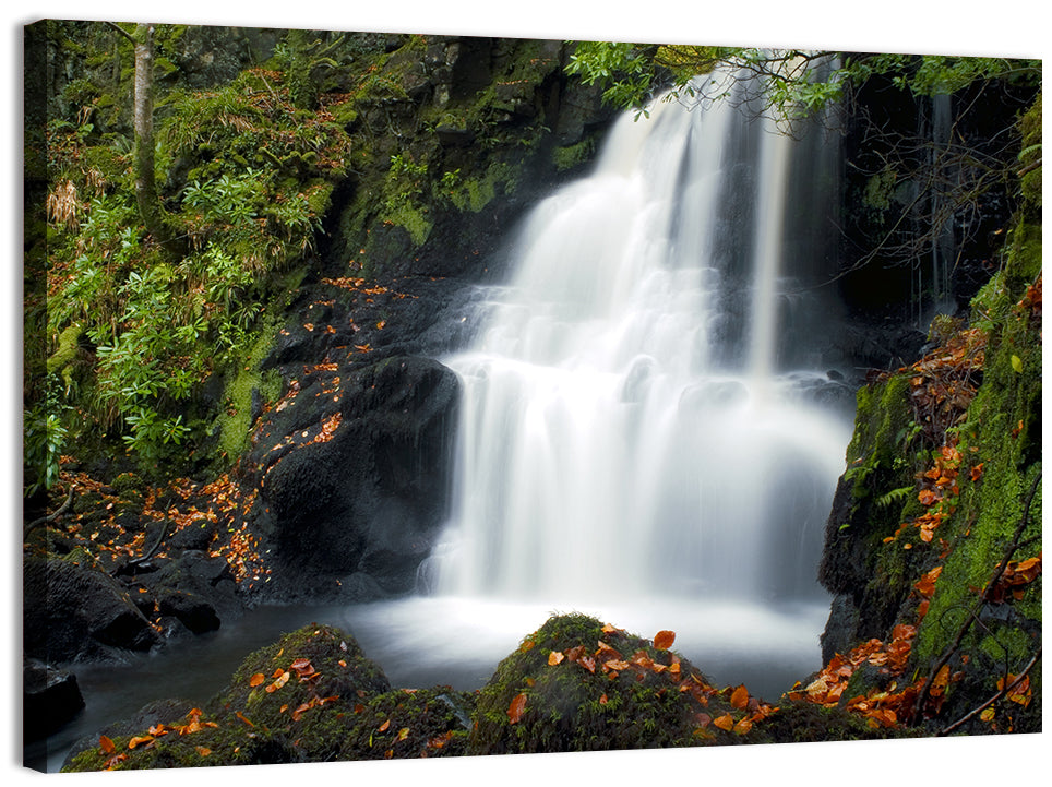 Autumn Waterfall in Tobermory Wall Art, canvas print, landscape