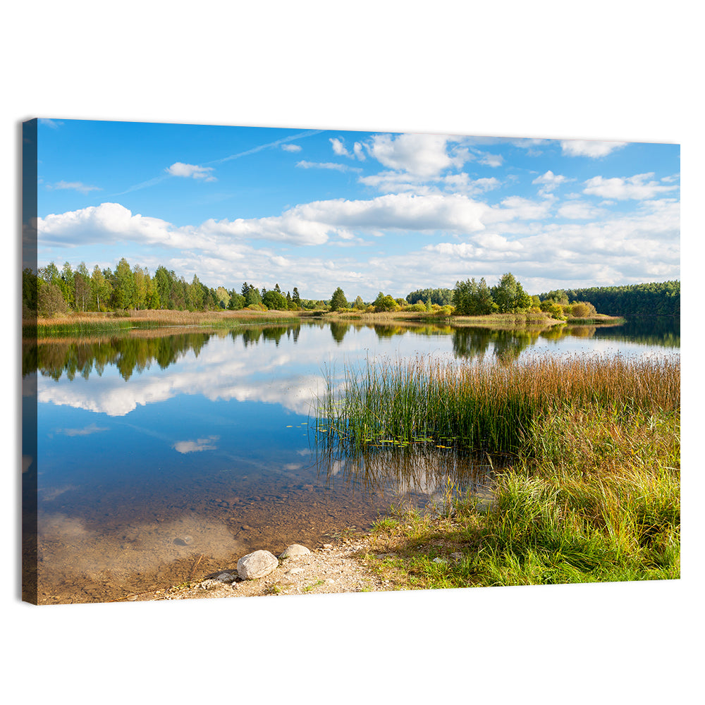 Paunkula Lake Reflections Wall Art, canvas print, landscape