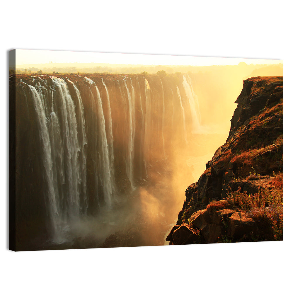 Victoria Falls Golden Hour Wall Art, canvas print, landscape