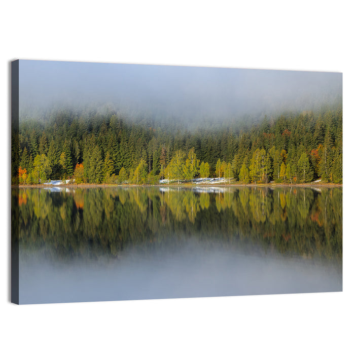 Saint Anna Lake Misty Reflection Wall Art as a canvas print