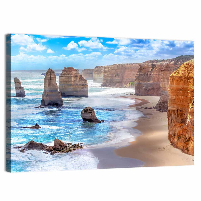 Twelve Apostles Coastal View Wall Art as a canvas print