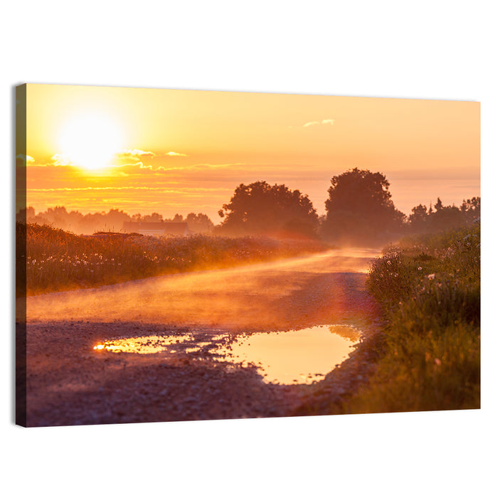 Dirt Road at Golden Hour Wall Art as a canvas print