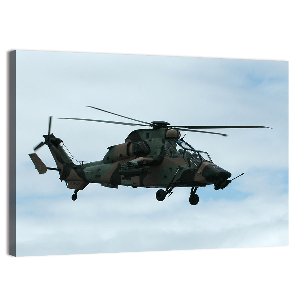 Attack Helicopter Side Profile Wall Art, canvas print, landscape