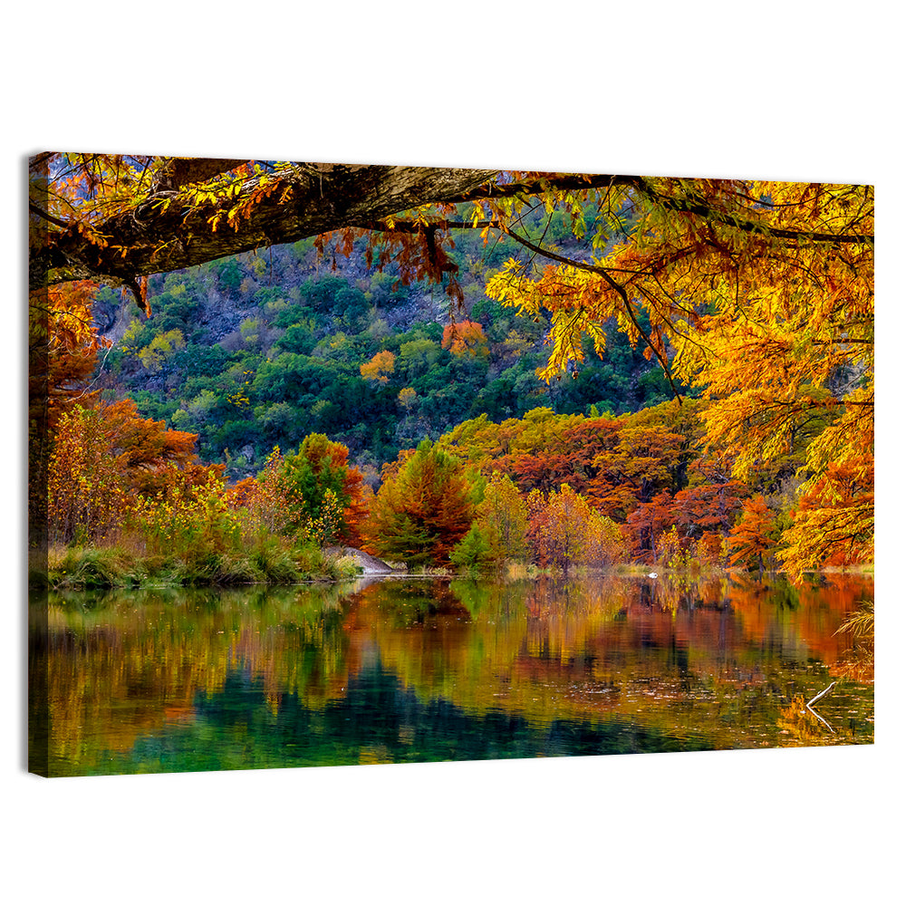 Frio River Autumn Reflection Wall Art, canvas print, landscape