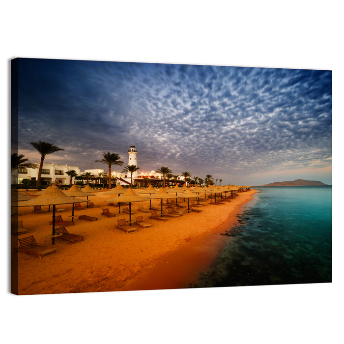 Sharm El Sheikh Beach at Dusk Wall Art as a canvas print