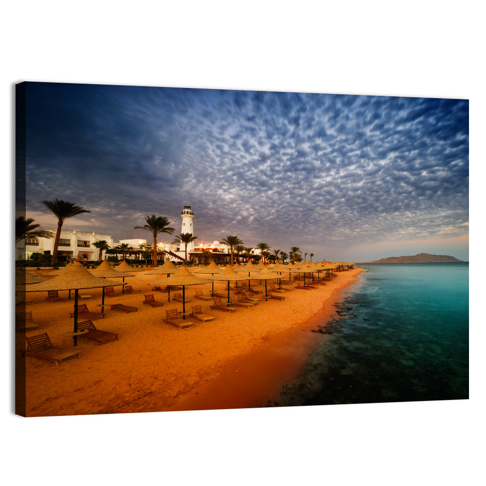 Sharm El Sheikh Beach at Dusk Wall Art, canvas print, landscape