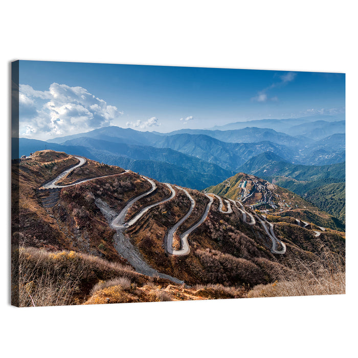 Zuluk Zig-zag Road, Sikkim Wall Art as a canvas print