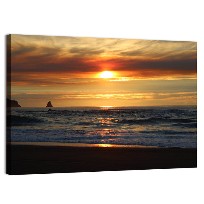 Oregon Sea Stack Sunset Wall Art as a canvas print