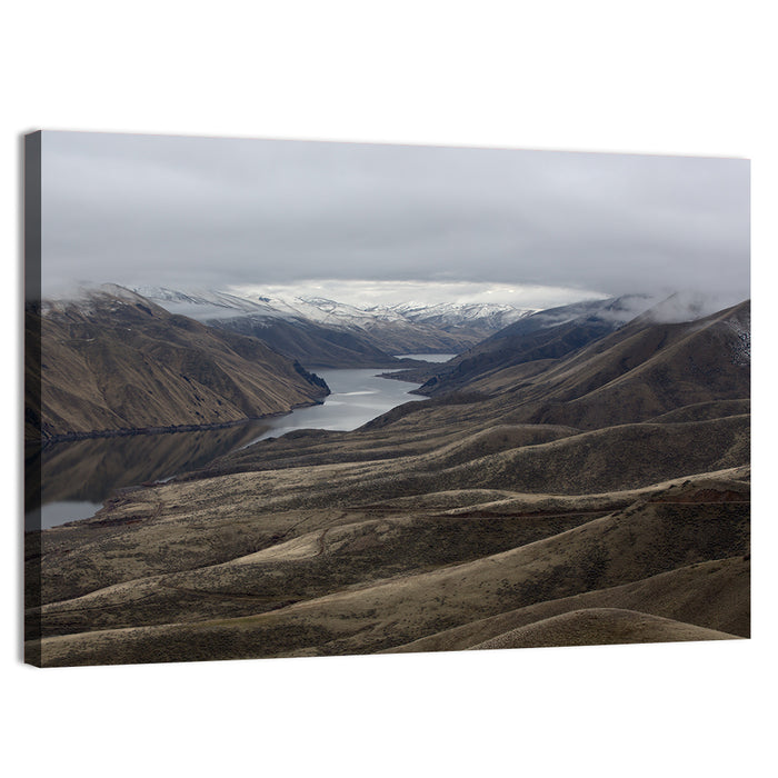 Snow-dusted Snake River Canyon Wall Art as a canvas print