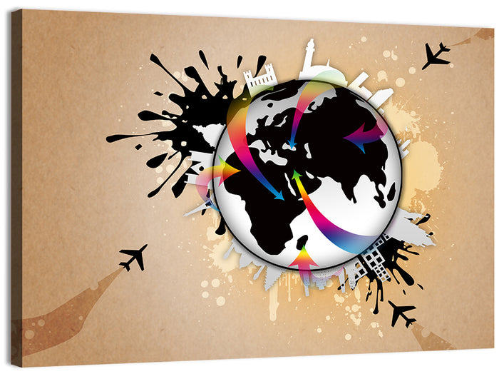 Global Travel Concept Wall Art as a canvas print