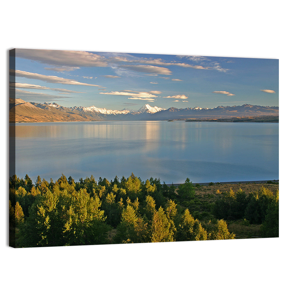 Lake Pukaki Reflections with Mount Cook Wall Art, canvas print, landscape