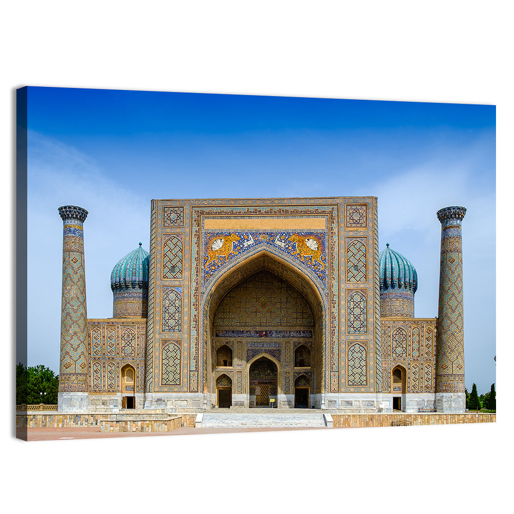 Sher-dor Madrasah, Registan Square Wall Art, canvas print, landscape