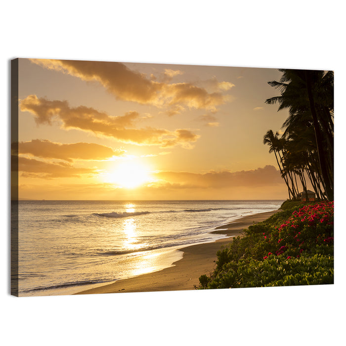Kaanapali Beach Sunset Wall Art as a canvas print