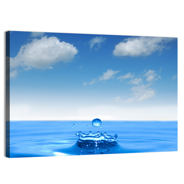 Ocean Water Drop Wall Art as a canvas print