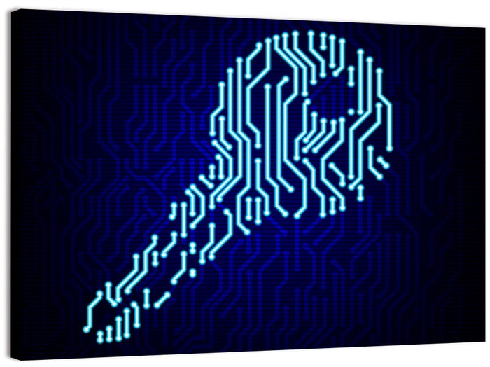 Digital Key Concept Wall Art as a canvas print