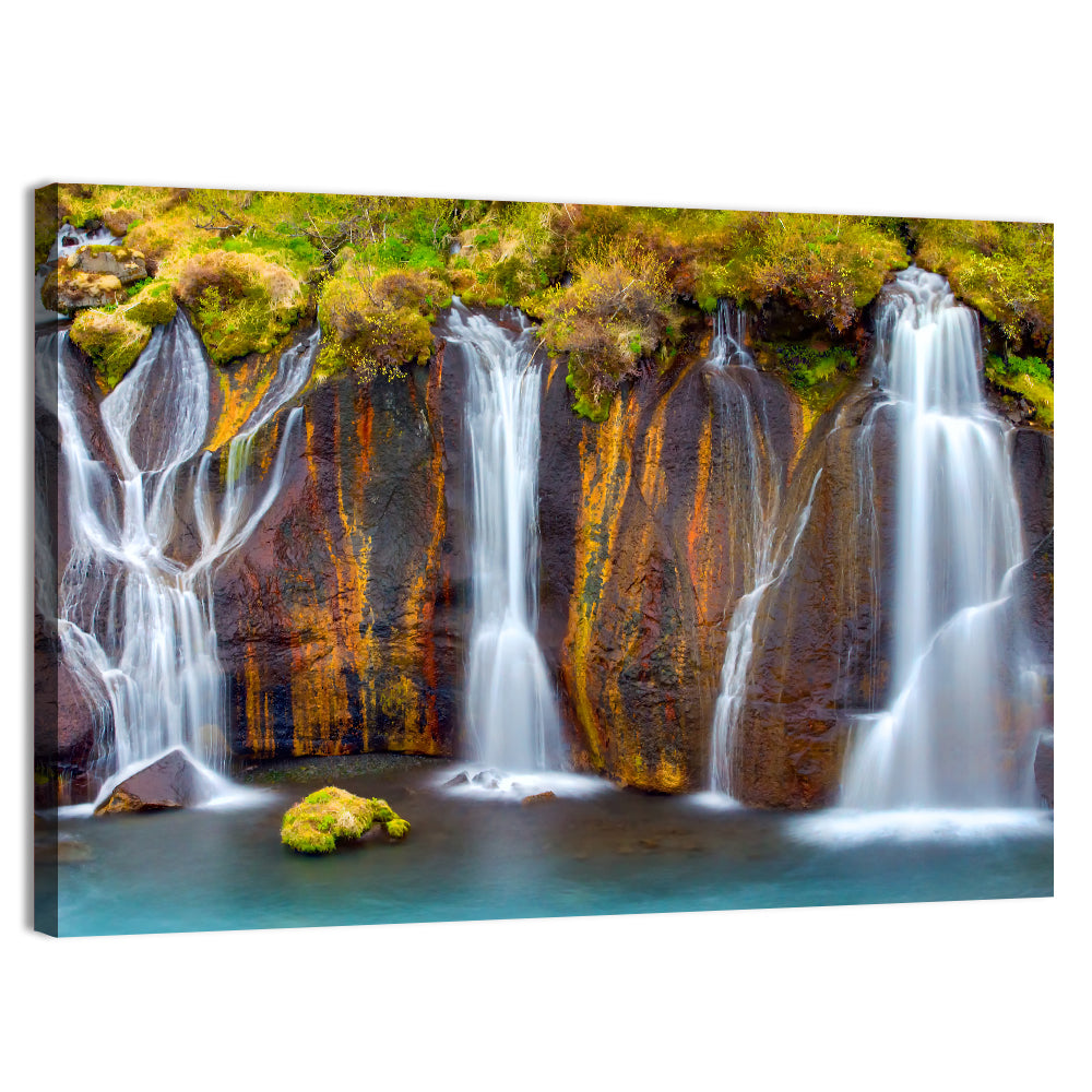 Hraunfossar Falls Wall Art, canvas print, landscape