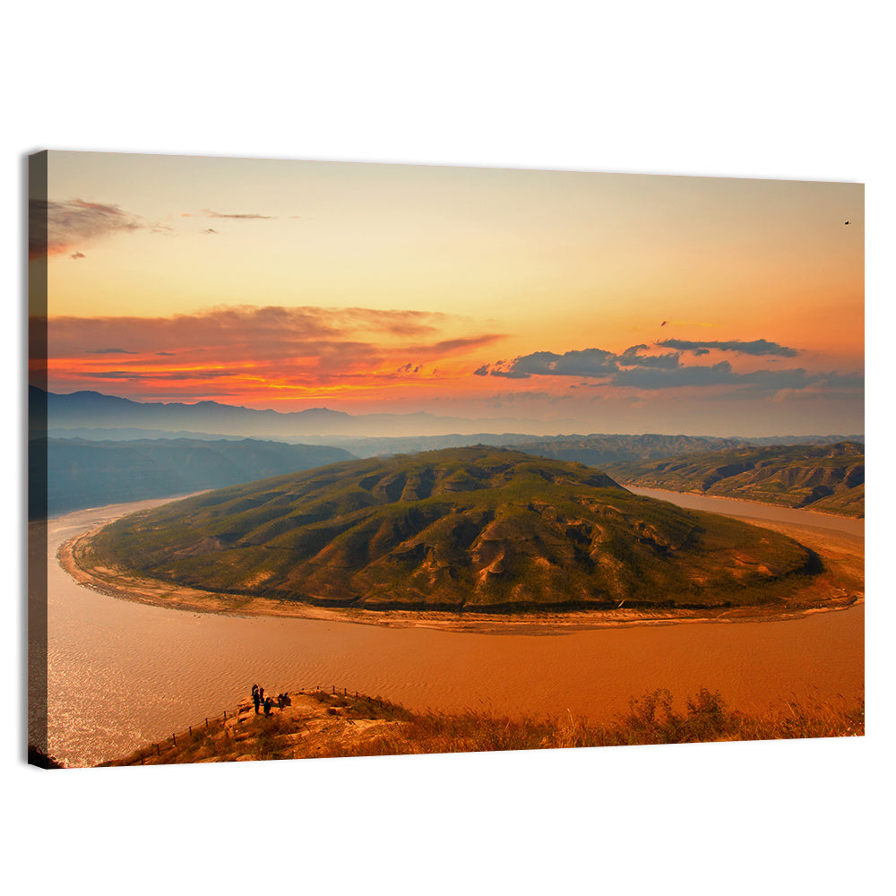 Yellow River Qianshan Bend Wall Art, canvas print, landscape