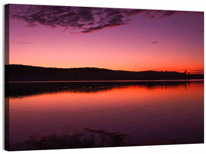 Sunset Over Algonquin Lake Wall Art as a canvas print