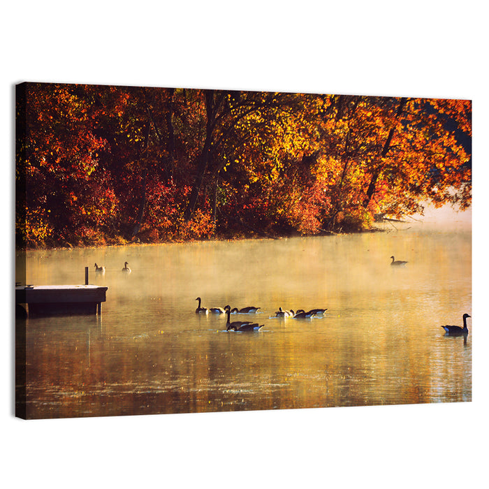 Governor Dodge Misty Lake Wall Art as a canvas print