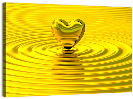 Golden Heart Ripples Wall Art