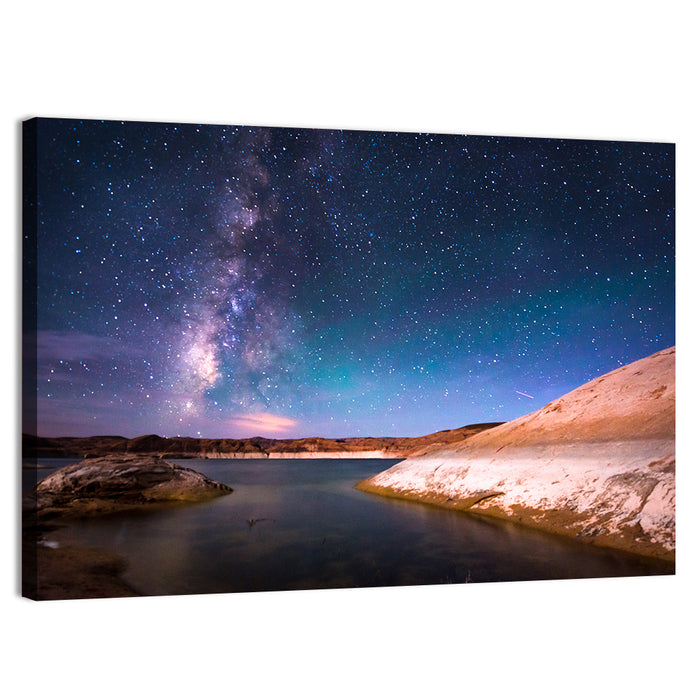 Lake Powell Night Sky Wall Art as a canvas print