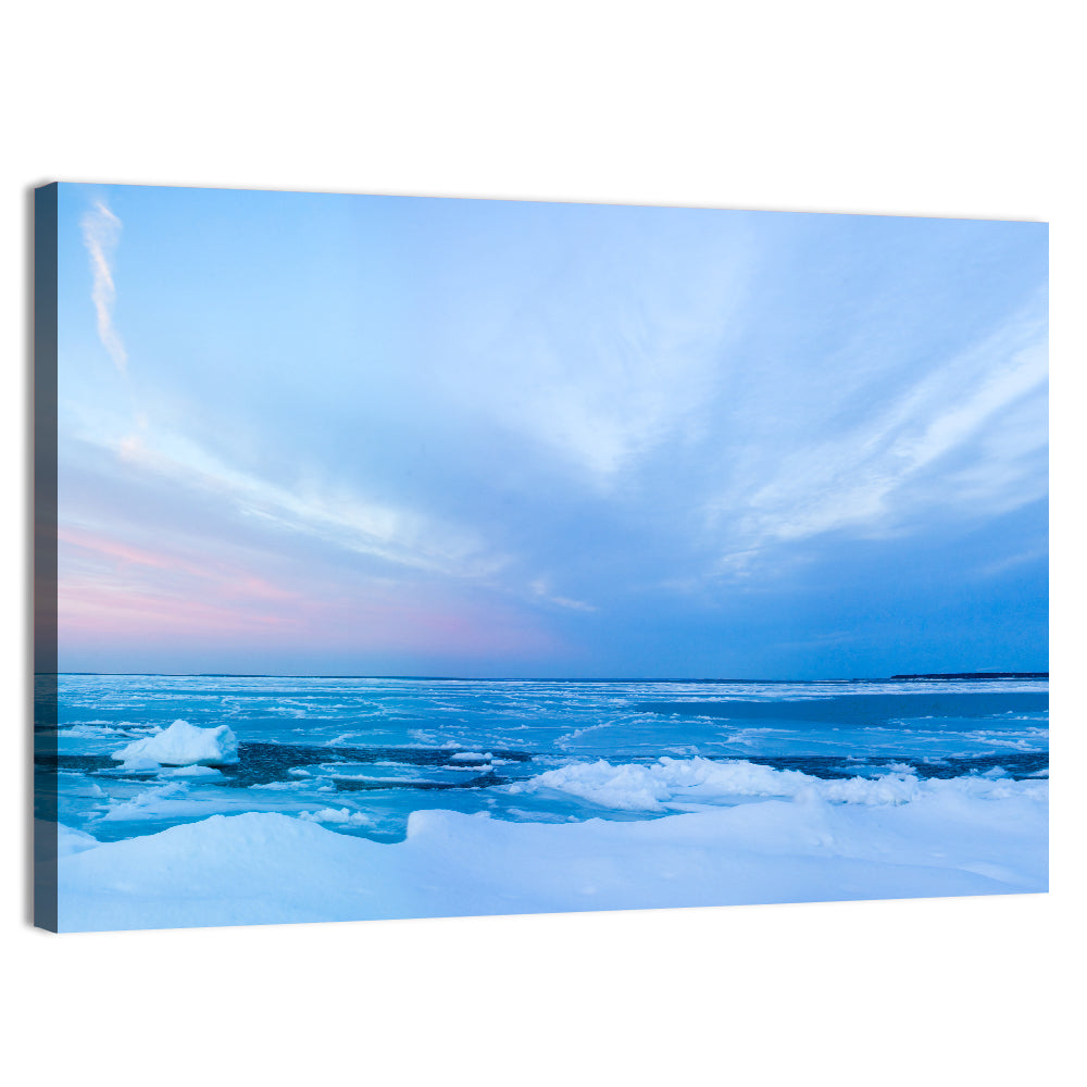 Frozen Blue Seascape Wall Art, canvas print, landscape