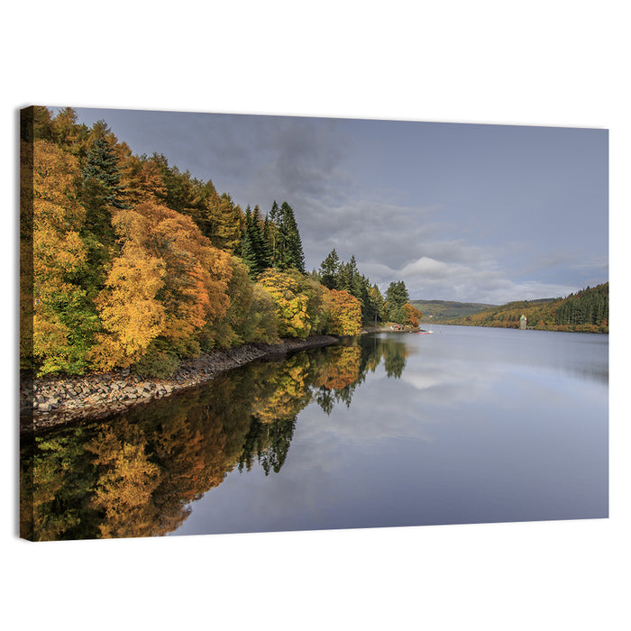 Autumn at Lake Vyrnwy Wall Art as a canvas print