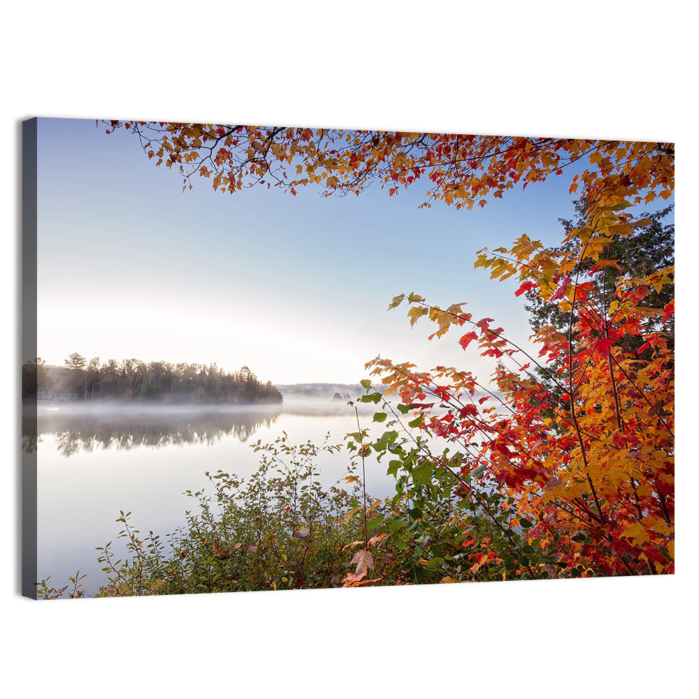 Algonquin Morning Mist Wall Art, canvas print, landscape
