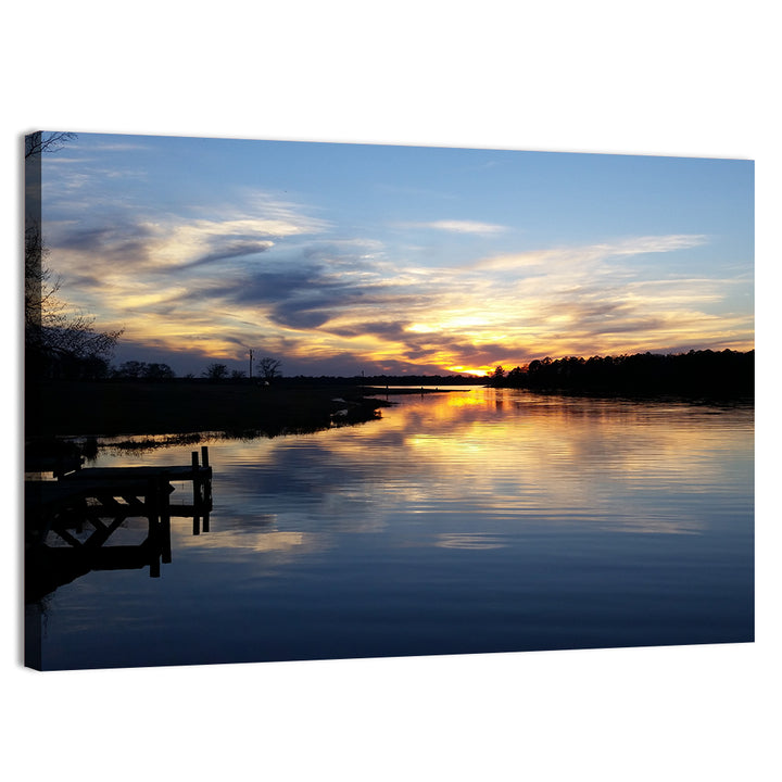 Lake Palestine Pier at Sunset Wall Art