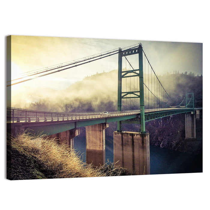 Bridge Over Lake Oroville Wall Art as a canvas print