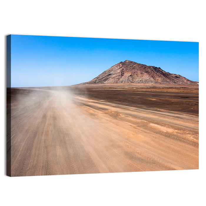 Cabo Verde Crater Road Wall Art as a canvas print