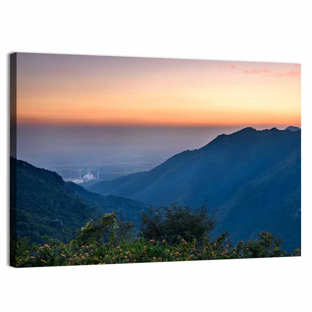 Margalla Hills Twilight Wall Art, canvas print, landscape