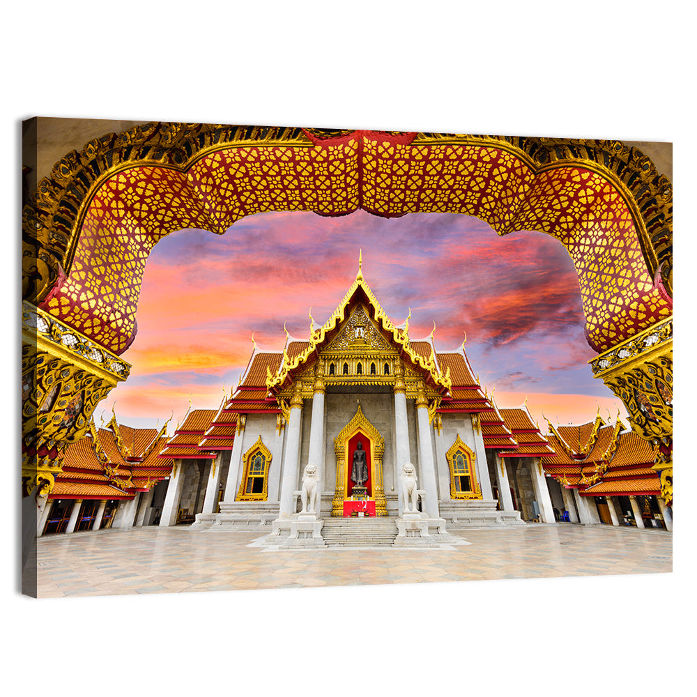 Marble Temple at Sunset Wall Art, canvas print, landscape