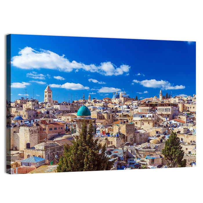 Jerusalem Old City Rooftops Wall Art as a canvas print