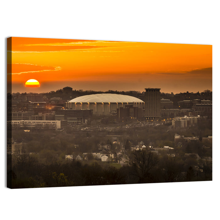 Syracuse University Hill Skyline Wall Art as a canvas print