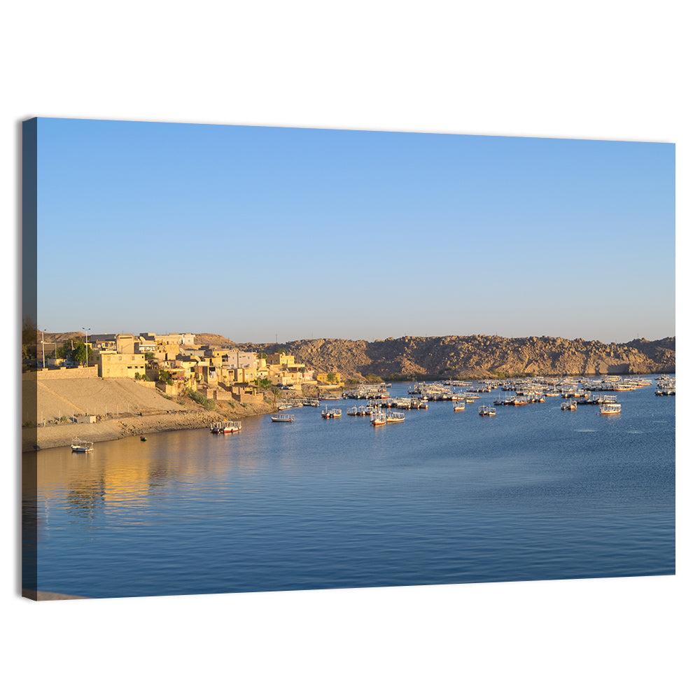 Lake Nasser Harbor View Wall Art, canvas print, landscape