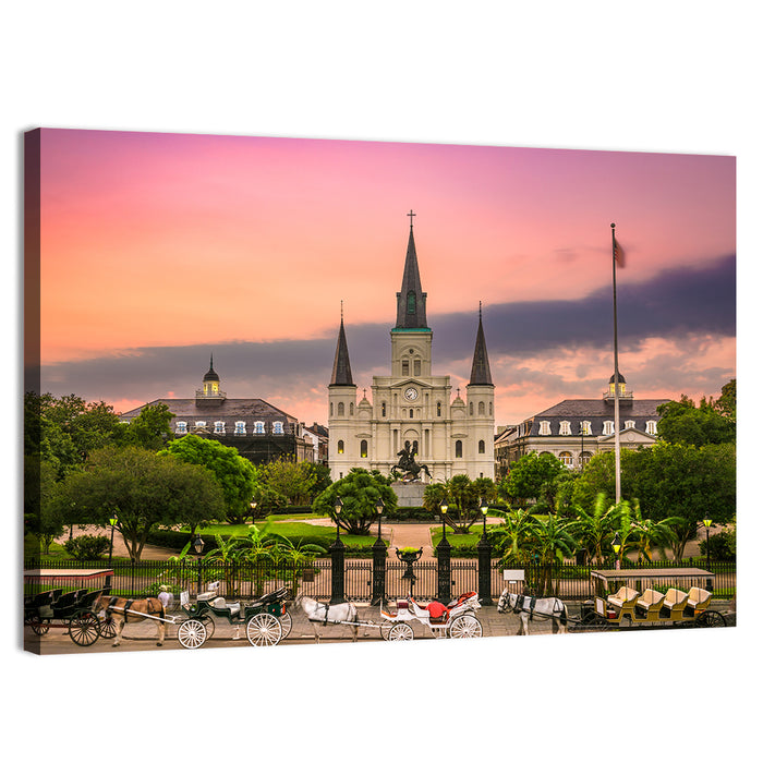 Jackson Square at Dusk Wall Art as a canvas print