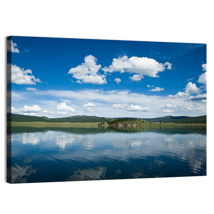 Lake Khovsgol Reflection Wall Art as a canvas print