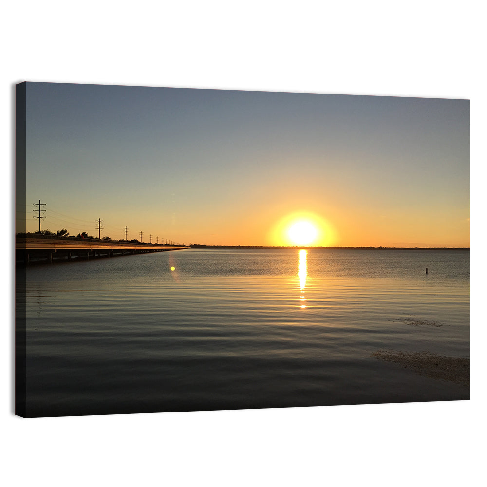 Lake Ray Hubbard Sunset Reflection Wall Art, canvas print, landscape