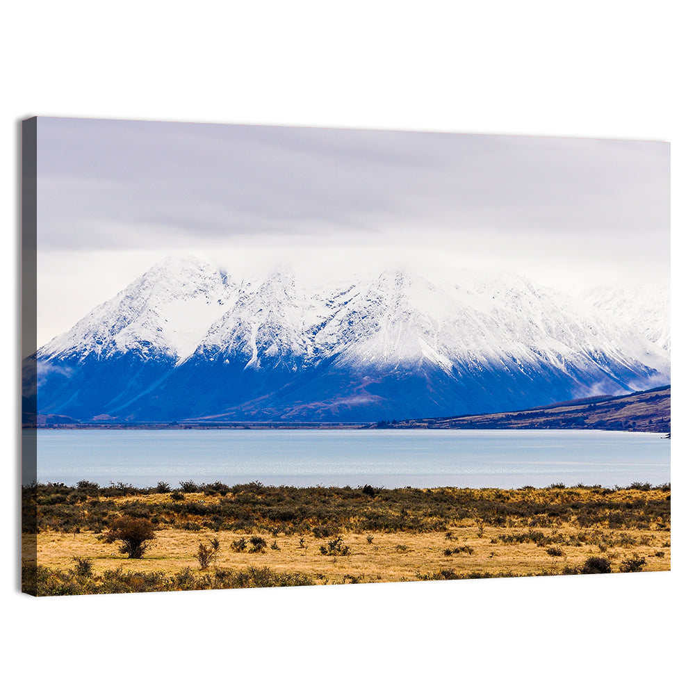 Lake Ohau Snowy Peaks Wall Art, canvas print, landscape