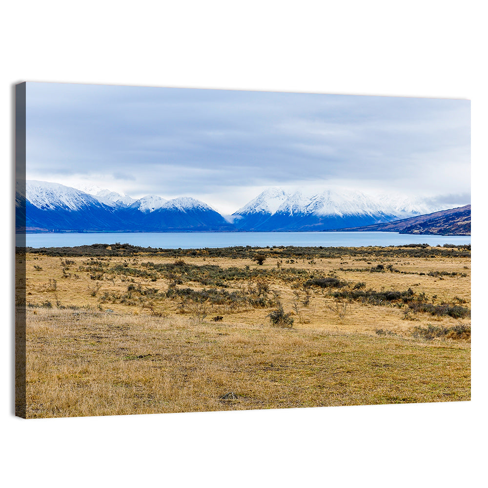 Snowy Peaks of Lake Ohau Wall Art, canvas print, landscape